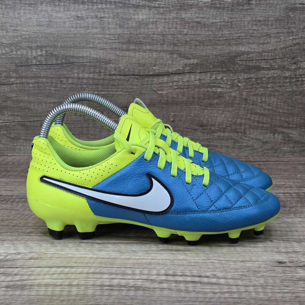 Nike Tiempo Legend V FG Women's Size 8 Blue Lagoon Volt Soccer Cleats 629906-400